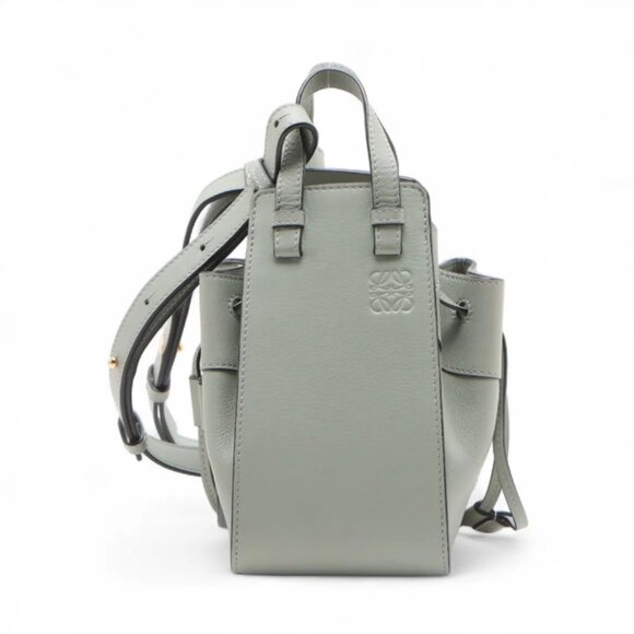 Loewe Hammock Drawstring Mini Leather Shoulder Bag Green - Picture 1 of 12